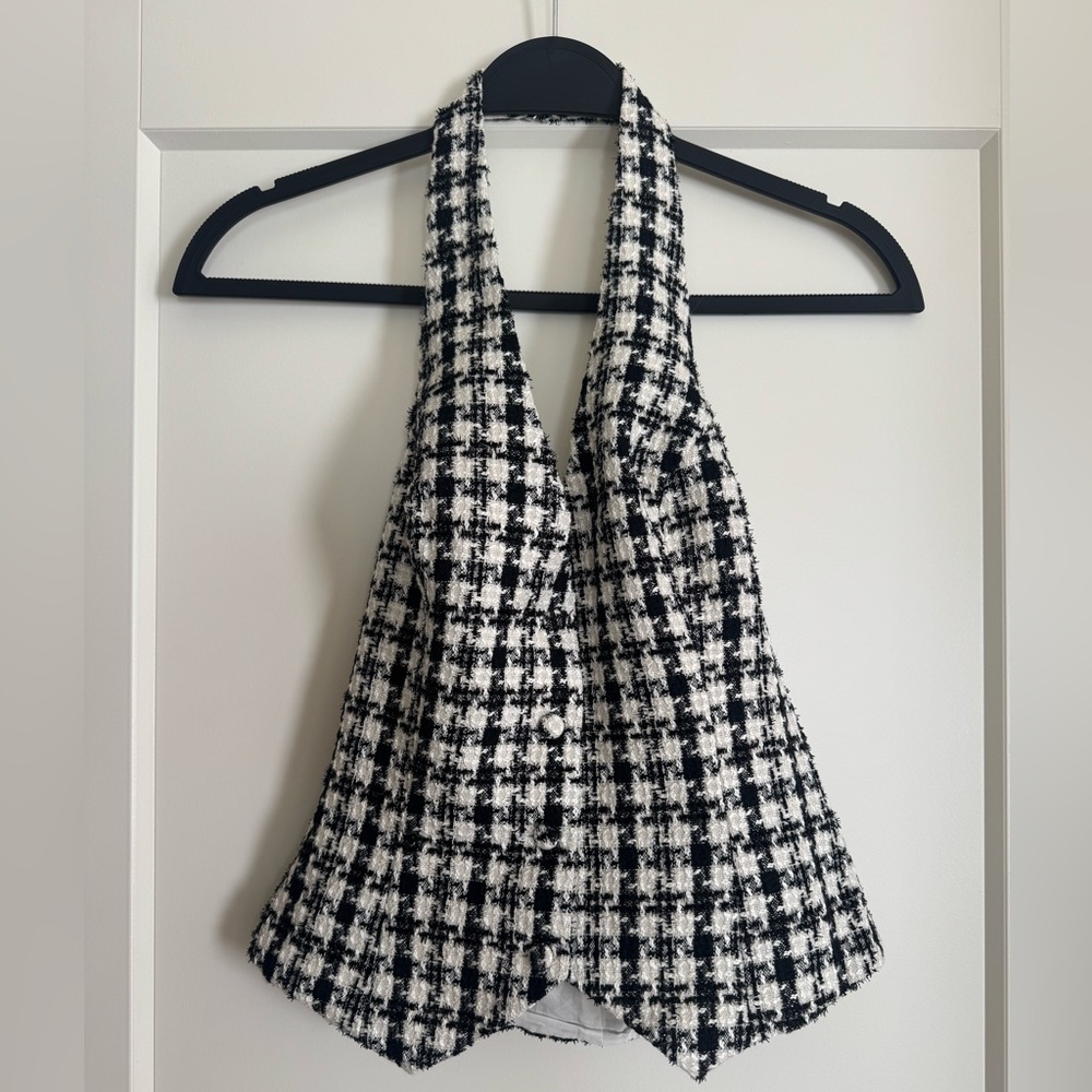 Stylish Black and White Women's Halter Top